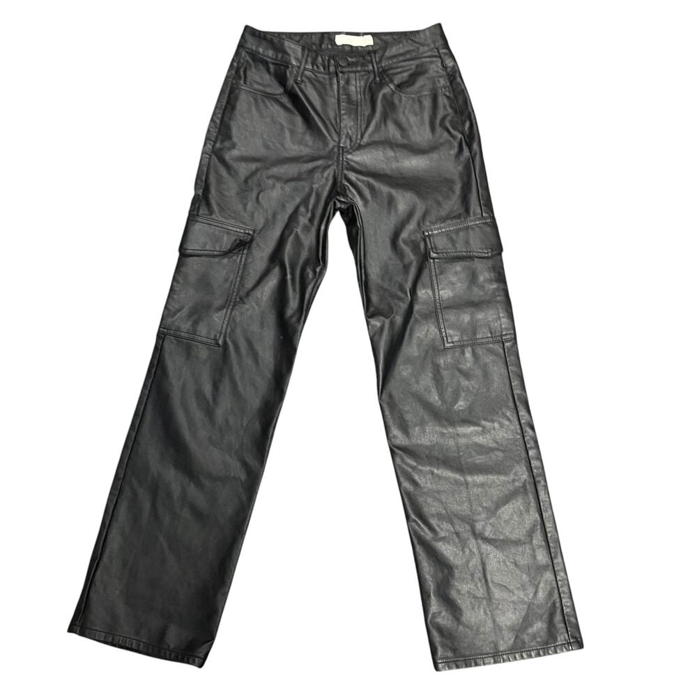 TGLA Women's Black Vegan Leather Pants Size 7/28